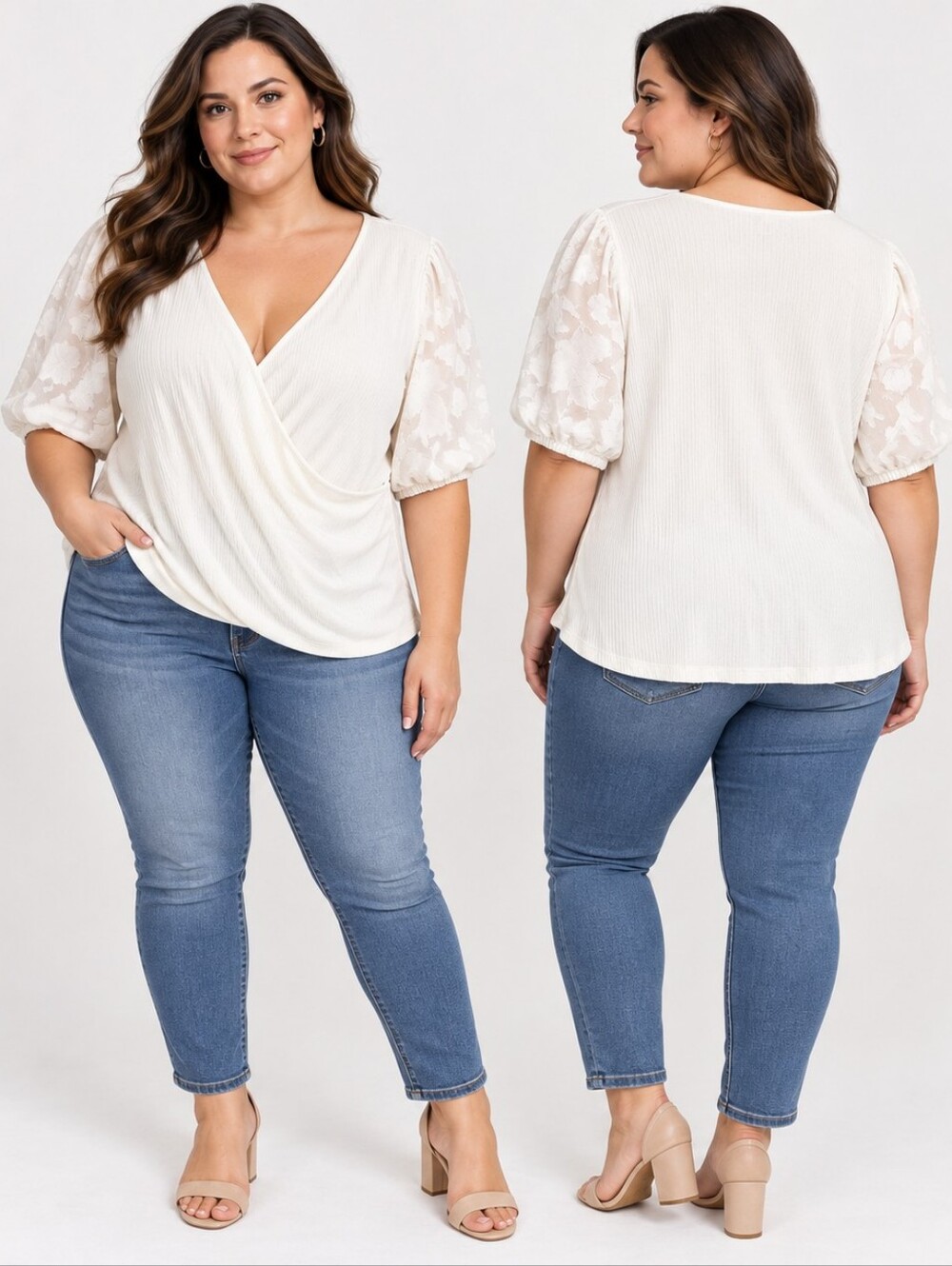 Torrid Super Soft Ivory Rib Knit Surplice Top Size 3X Contemporary Casual Romant